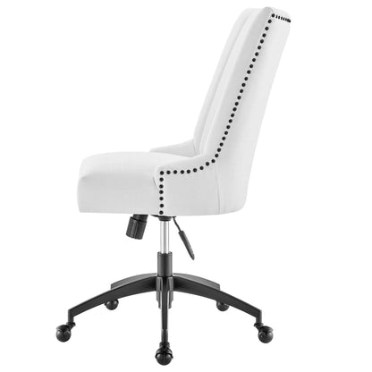 Empower Channel Tufted Fabric Office Chair, Fabric, Black White, 20279