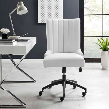 Empower Channel Tufted Fabric Office Chair, Fabric, Black White, 20279