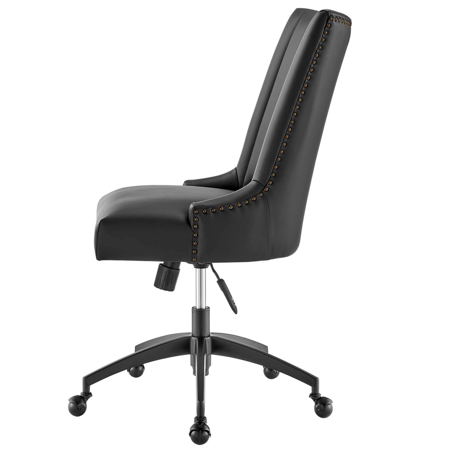 Empower Channel Tufted Vegan Leather Office Chair, Faux Vegan Leather, Black, 20280