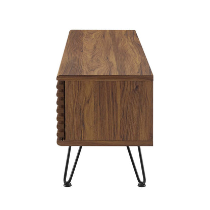 Render 46" Media Console TV Stand, Wood, Metal Steel, Brown Walnut, 20286