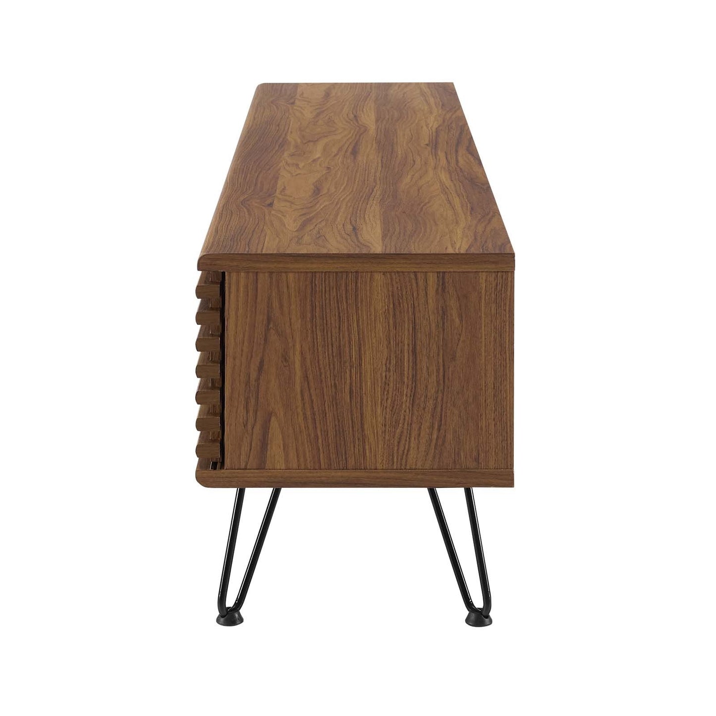 Render 59" Media Console TV Stand, Wood, Metal Steel, Brown Walnut, 20287