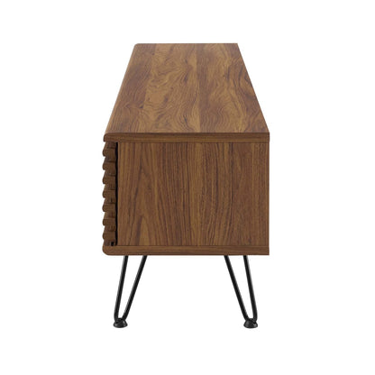 Render 59" Media Console TV Stand, Wood, Metal Steel, Brown Walnut, 20287