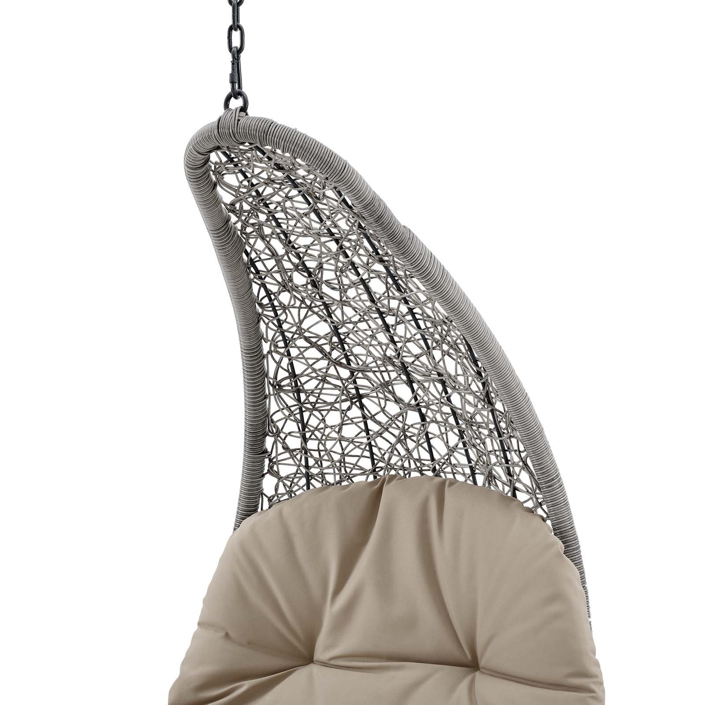 Landscape Outdoor Patio Hanging Chaise Lounge Outdoor Patio Swing Chair, Light Grey Gray Beige, 20288