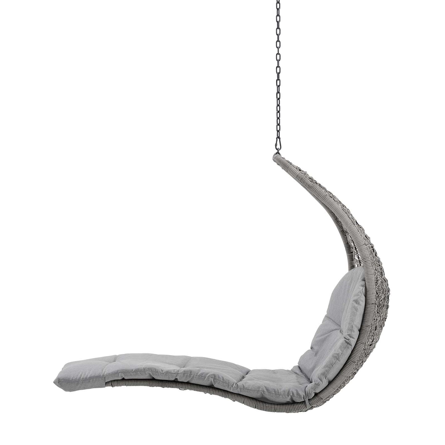 Landscape Outdoor Patio Hanging Chaise Lounge Outdoor Patio Swing Chair, Grey Gray, 20289