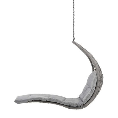Landscape Outdoor Patio Hanging Chaise Lounge Outdoor Patio Swing Chair, Grey Gray, 20289