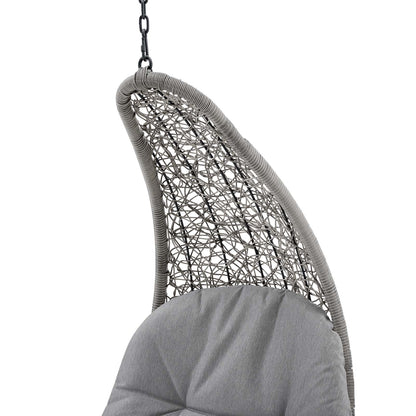 Landscape Outdoor Patio Hanging Chaise Lounge Outdoor Patio Swing Chair, Grey Gray, 20289
