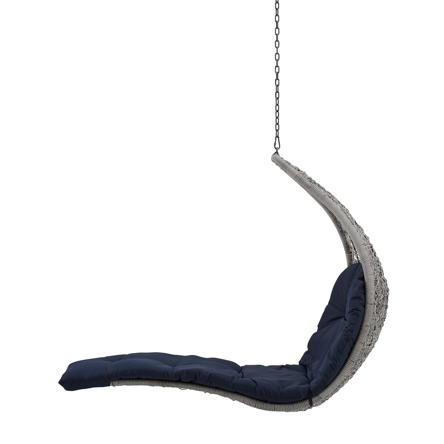 Landscape Outdoor Patio Hanging Chaise Lounge Outdoor Patio Swing Chair, Light Grey Gray Blue Navy, 20290