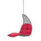 Landscape Outdoor Patio Hanging Chaise Lounge Outdoor Patio Swing Chair, Light Grey Gray Red, 20291