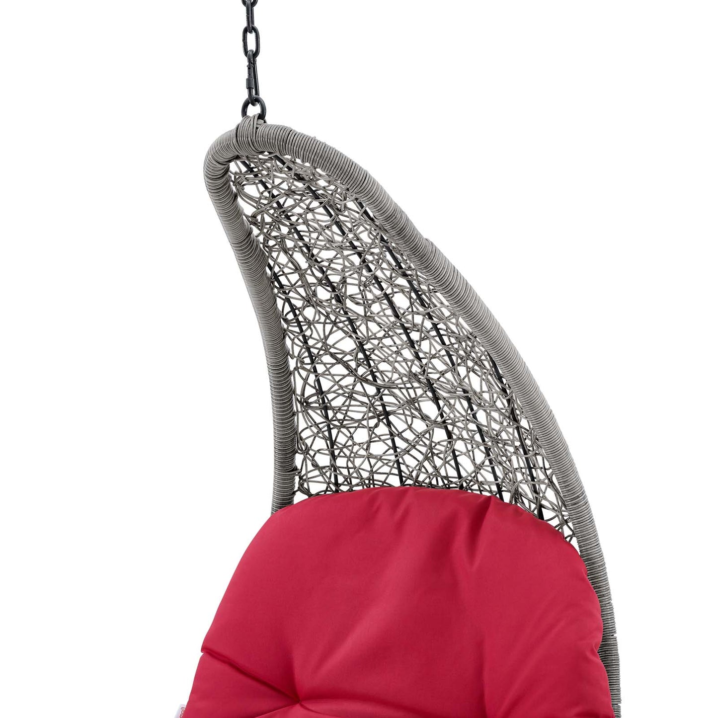 Landscape Outdoor Patio Hanging Chaise Lounge Outdoor Patio Swing Chair, Light Grey Gray Red, 20291