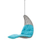 Landscape Outdoor Patio Hanging Chaise Lounge Outdoor Patio Swing Chair, Light Grey Gray Blue, 20292