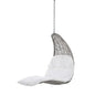 Landscape Outdoor Patio Hanging Chaise Lounge Outdoor Patio Swing Chair, Light Grey Gray White, 20293