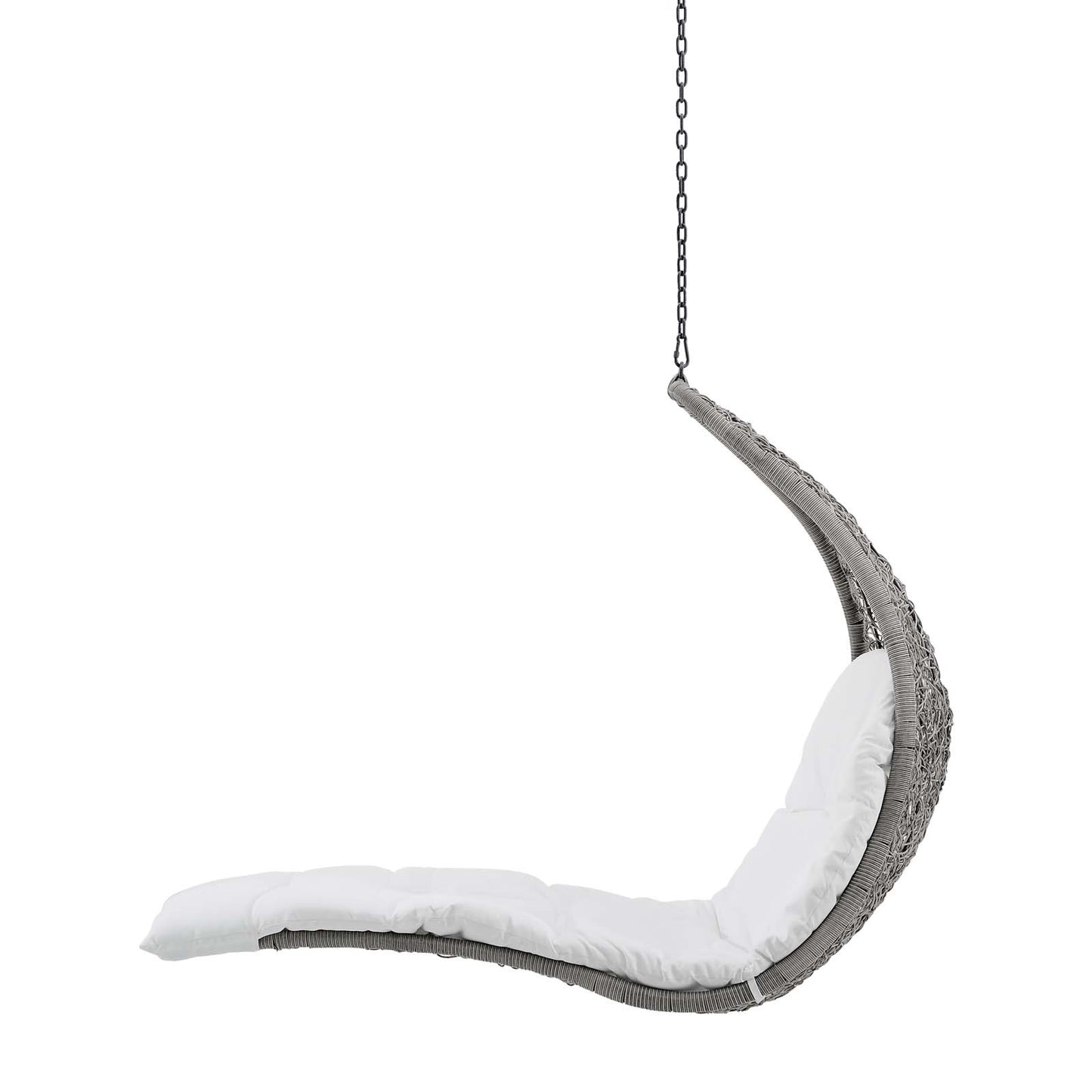 Landscape Outdoor Patio Hanging Chaise Lounge Outdoor Patio Swing Chair, Light Grey Gray White, 20293