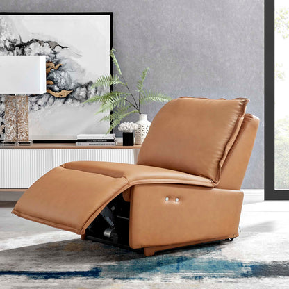 Supine Leather Recliner Chair, Leather, Tan, 20294