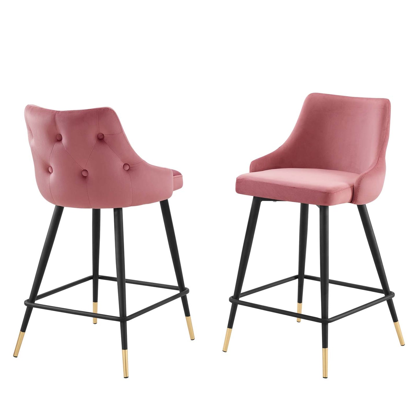 Adorn Performance Velvet Counter Stool Set of 2, Velvet, Pink, 20295
