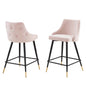 Adorn Performance Velvet Counter Stool Set of 2, Velvet, Pink, 20298