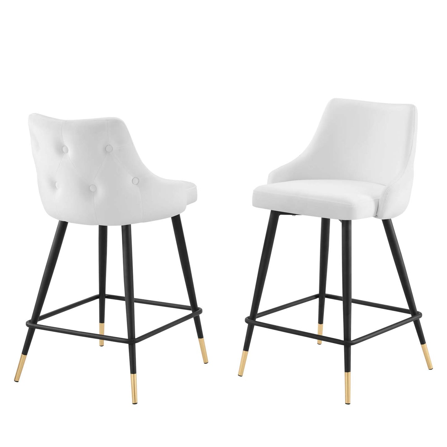 Adorn Performance Velvet Counter Stool Set of 2, Velvet, White, 20299