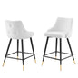 Adorn Performance Velvet Counter Stool Set of 2, Velvet, White, 20299