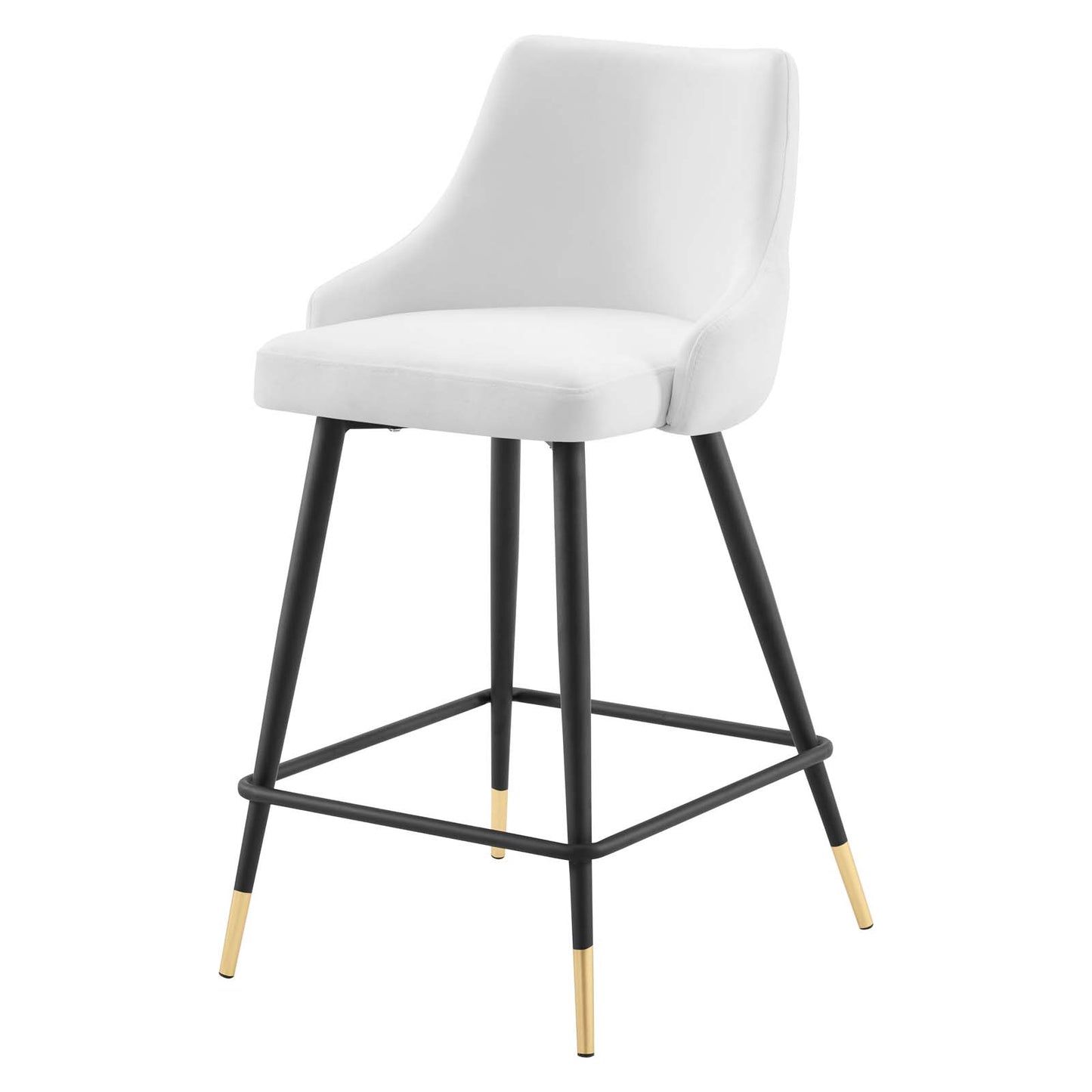 Adorn Performance Velvet Counter Stool Set of 2, Velvet, White, 20299