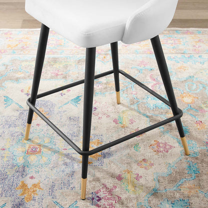 Adorn Performance Velvet Counter Stool Set of 2, Velvet, White, 20299