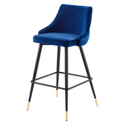 Adorn Performance Velvet Bar Stool Set of 2, Velvet, Blue Navy, 20302