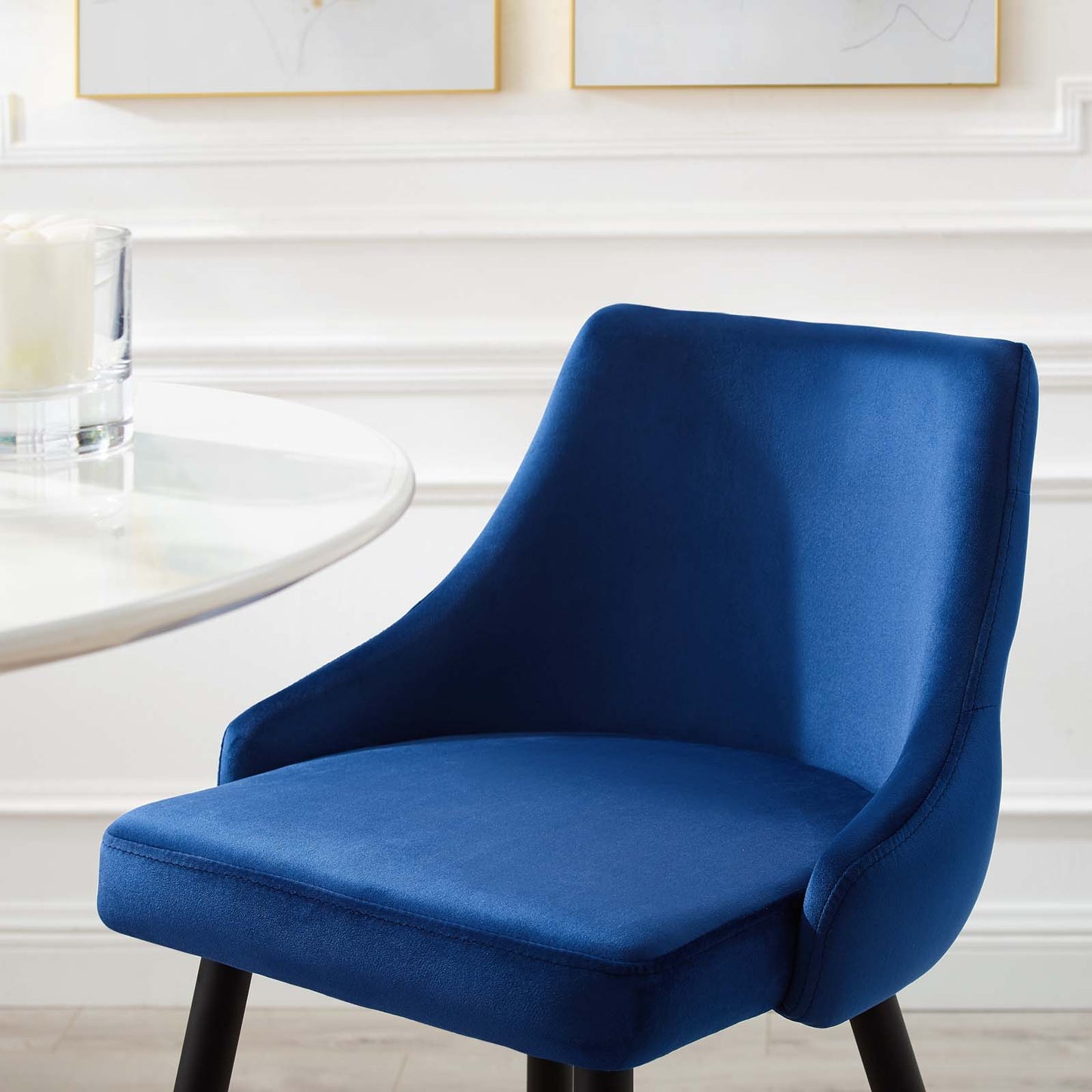 Adorn Performance Velvet Bar Stool Set of 2, Velvet, Blue Navy, 20302