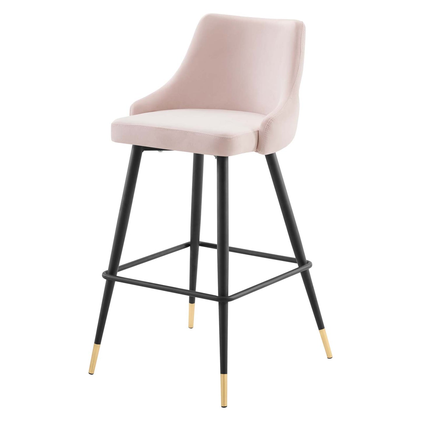 Adorn Performance Velvet Bar Stool Set of 2, Velvet, Pink, 20303