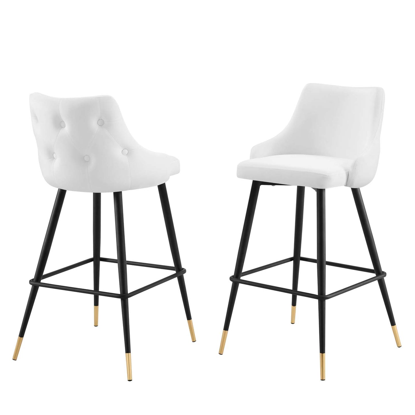 Adorn Performance Velvet Bar Stool Set of 2, Velvet, White, 20304
