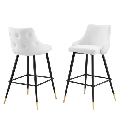 Adorn Performance Velvet Bar Stool Set of 2, Velvet, White, 20304