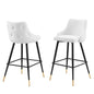Adorn Performance Velvet Bar Stool Set of 2, Velvet, White, 20304