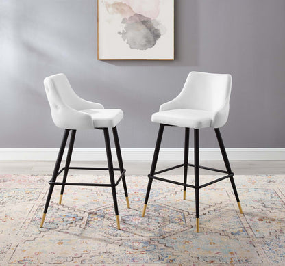 Adorn Performance Velvet Bar Stool Set of 2, Velvet, White, 20304