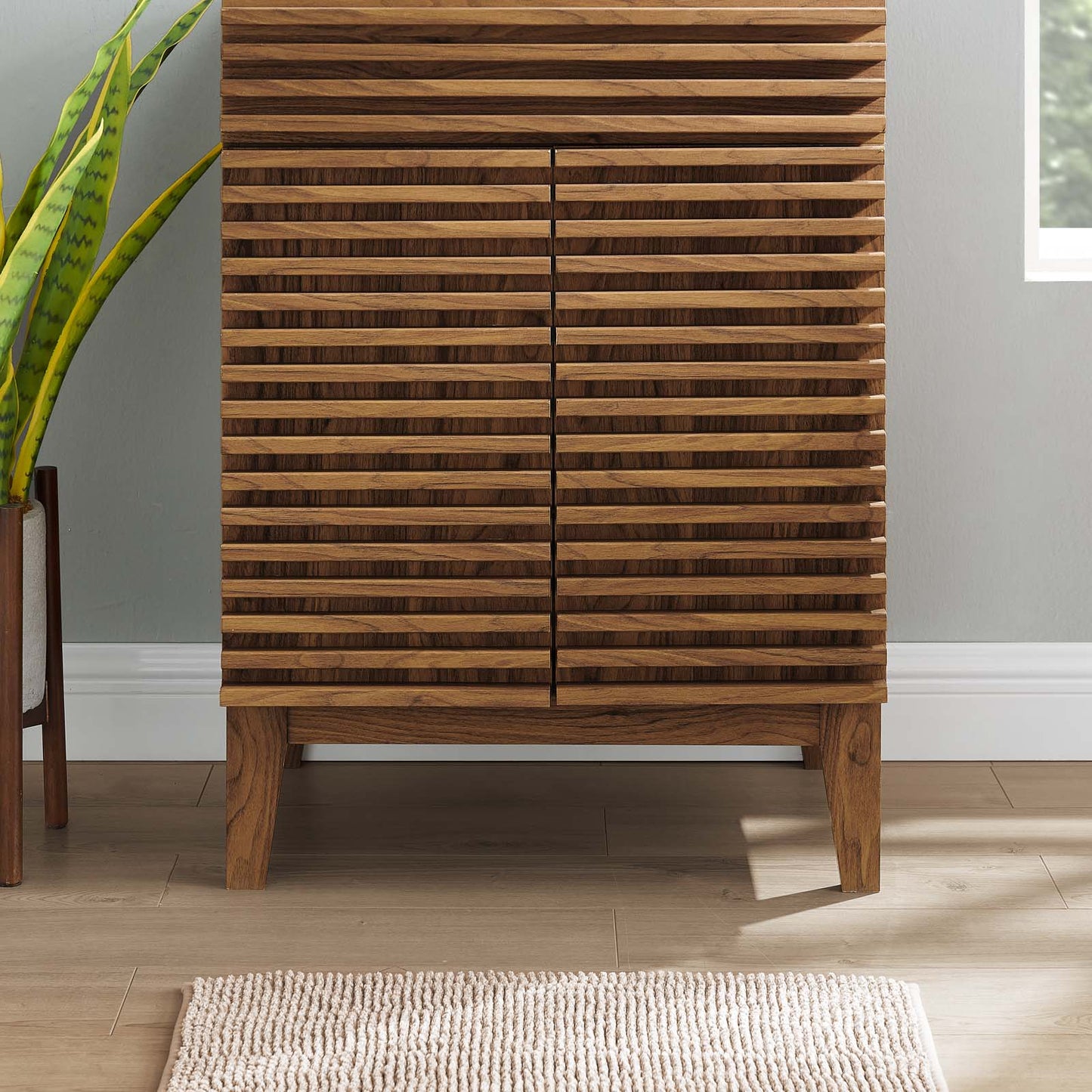 Render Bathroom Vanity Cabinet (Sink Basin Not Included), Wood, Brown Walnut, 20315