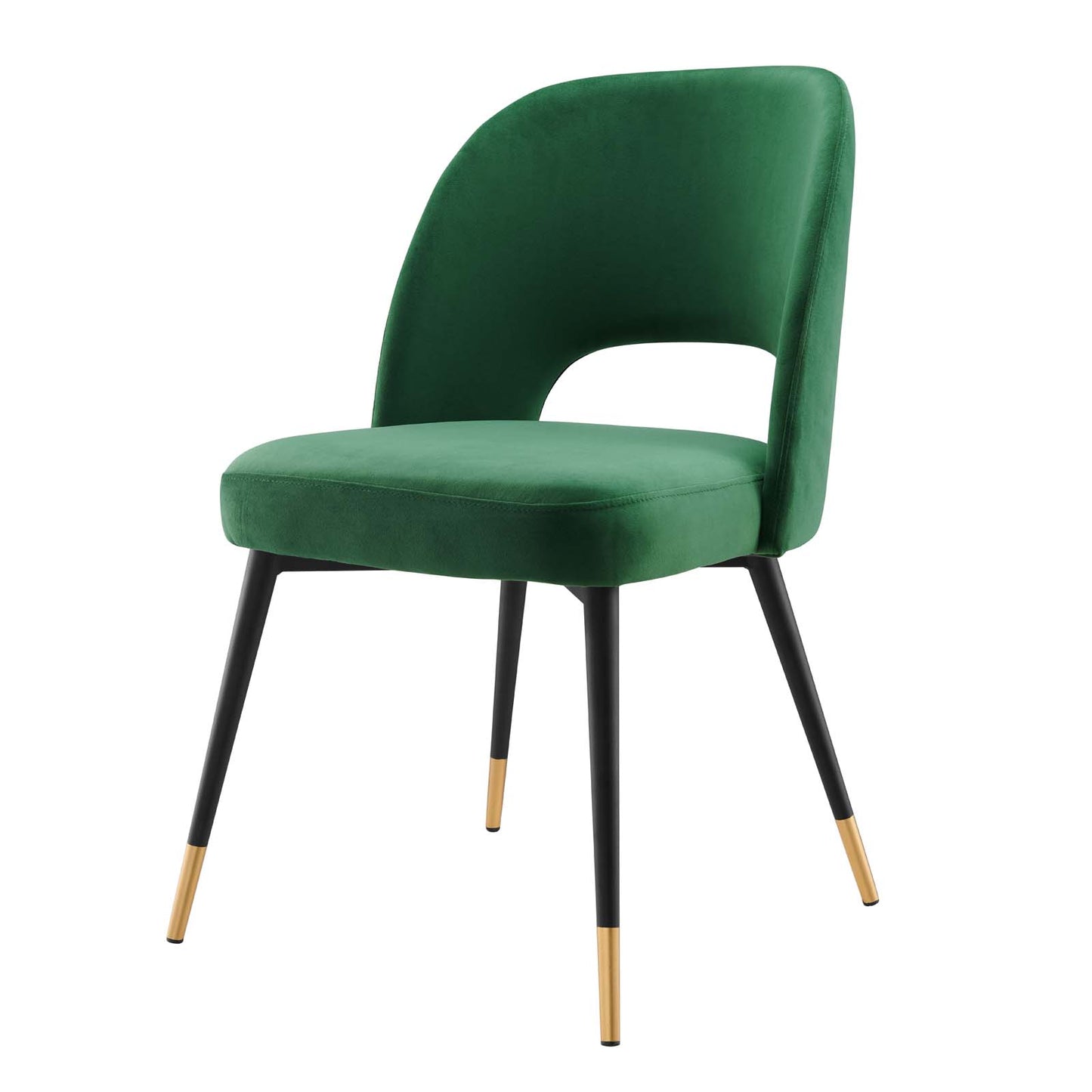 Rouse Performance Velvet Dining Side Chairs - Set of 2, Velvet, Green, 20317