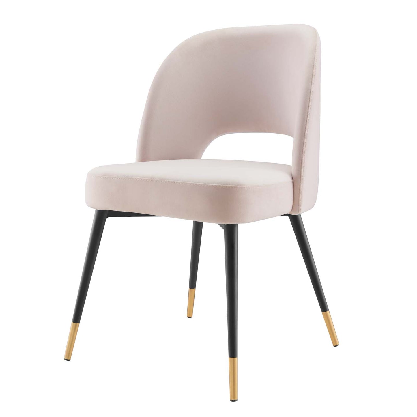 Rouse Performance Velvet Dining Side Chairs - Set of 2, Velvet, Pink, 20319