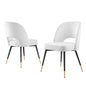 Rouse Performance Velvet Dining Side Chairs - Set of 2, Velvet, White, 20320