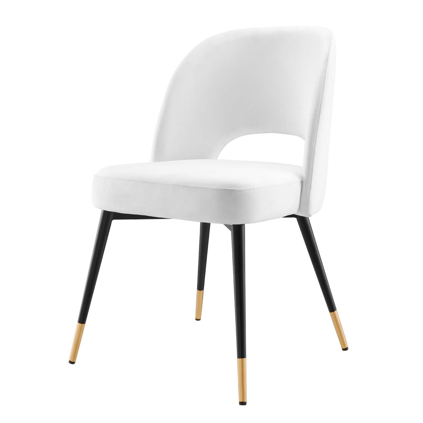 Rouse Performance Velvet Dining Side Chairs - Set of 2, Velvet, White, 20320