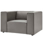 Mingle Vegan Leather Armchair, Faux Vegan Leather, Grey Gray, 20322