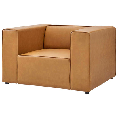 Mingle Vegan Leather Armchair, Faux Vegan Leather, Tan, 20323