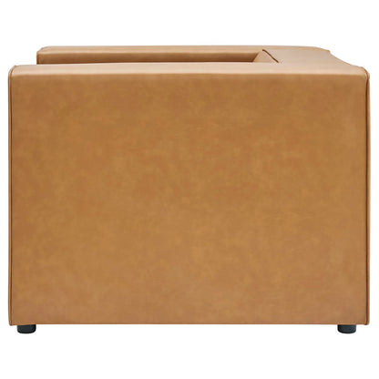 Mingle Vegan Leather Armchair, Faux Vegan Leather, Tan, 20323