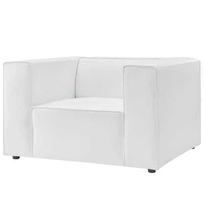 Mingle Vegan Leather Armchair, Faux Vegan Leather, White, 20324