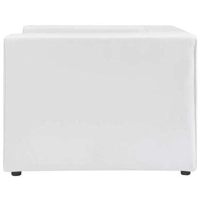 Mingle Vegan Leather Armchair, Faux Vegan Leather, White, 20324