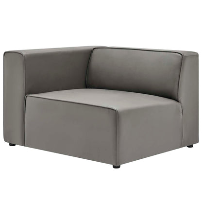 Mingle Vegan Leather Left-Arm Chair, Faux Vegan Leather, Grey Gray, 20325