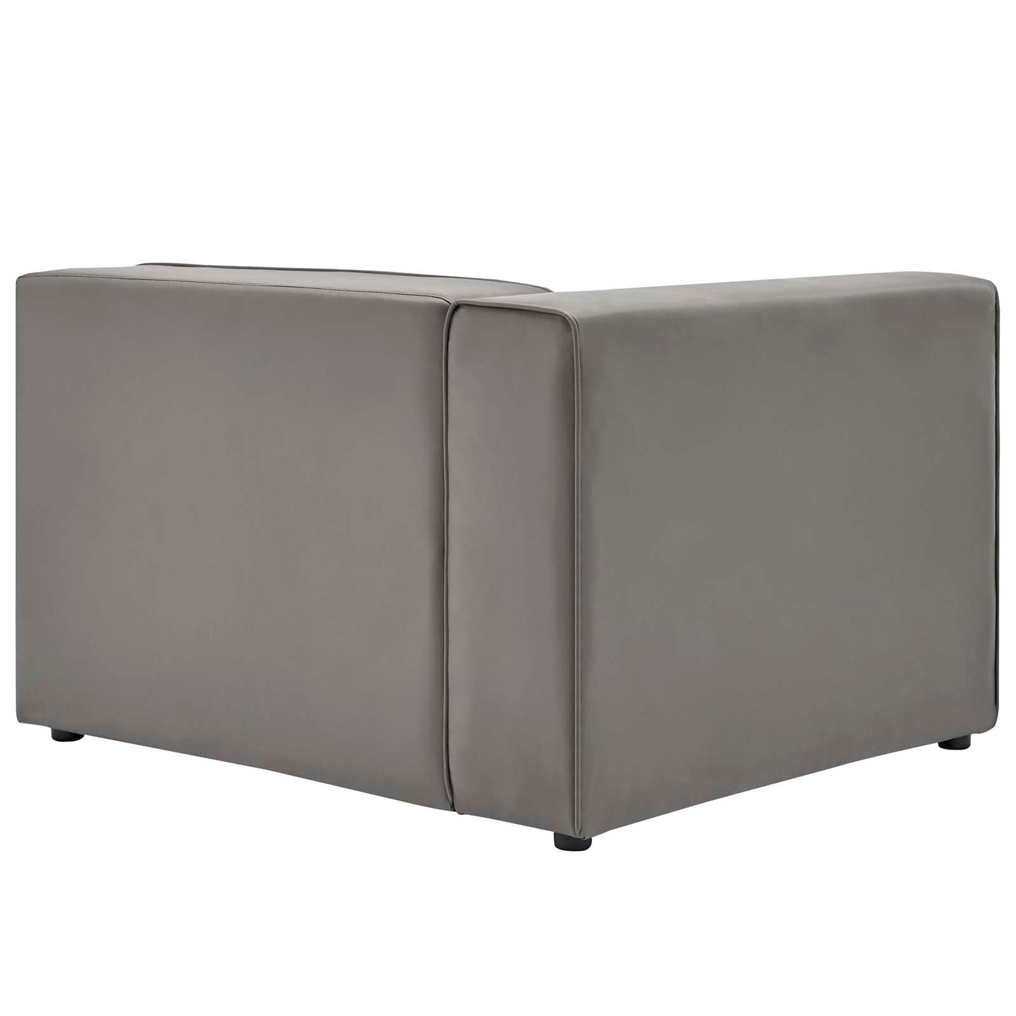Mingle Vegan Leather Left-Arm Chair, Faux Vegan Leather, Grey Gray, 20325