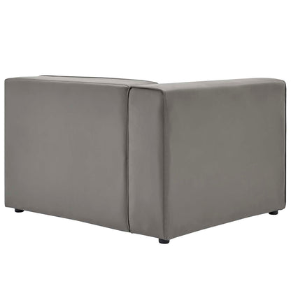 Mingle Vegan Leather Left-Arm Chair, Faux Vegan Leather, Grey Gray, 20325