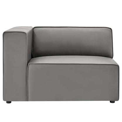 Mingle Vegan Leather Left-Arm Chair, Faux Vegan Leather, Grey Gray, 20325