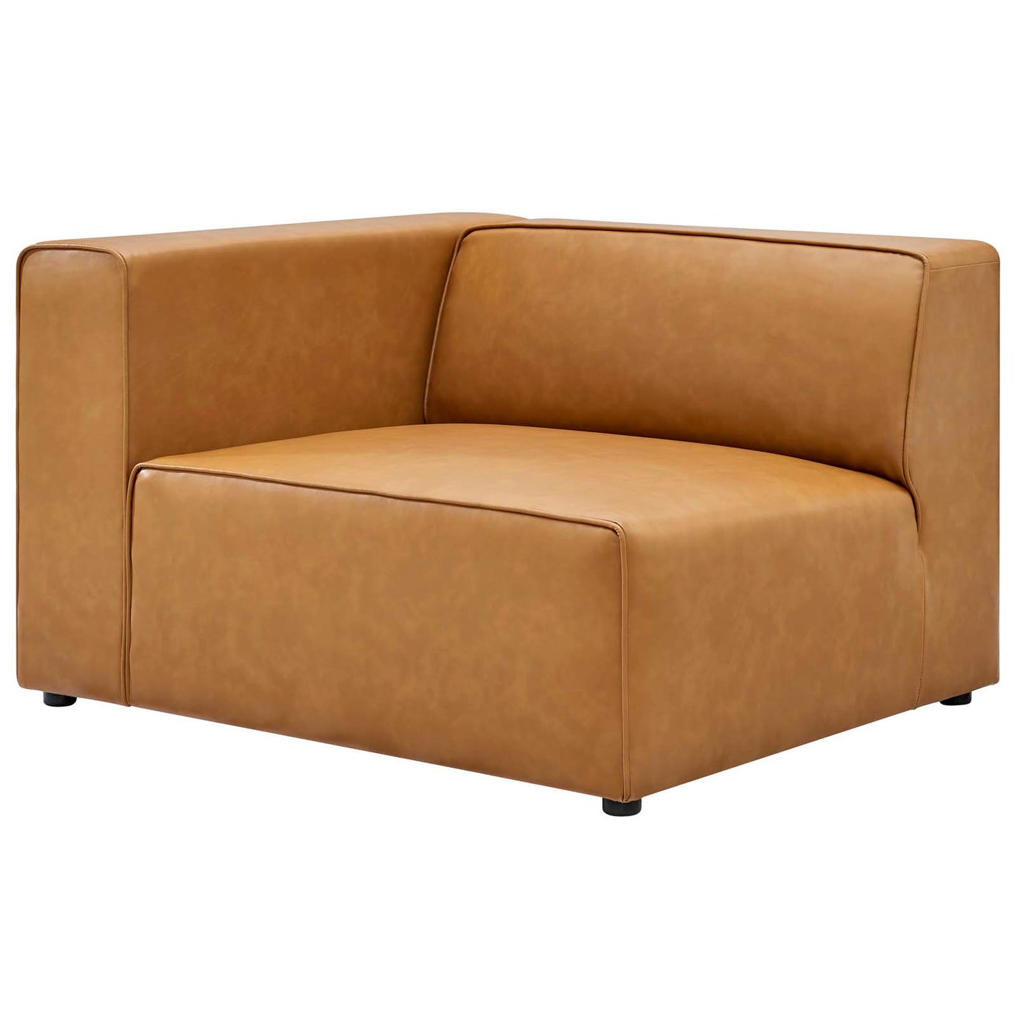 Mingle Vegan Leather Left-Arm Chair, Faux Vegan Leather, Tan, 20326