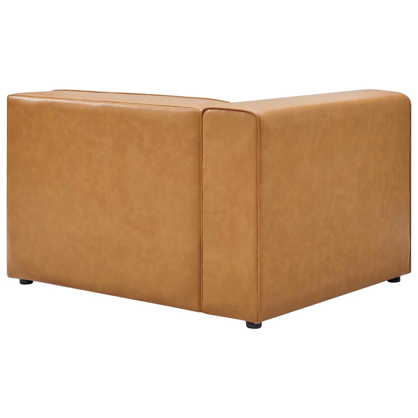 Mingle Vegan Leather Left-Arm Chair, Faux Vegan Leather, Tan, 20326