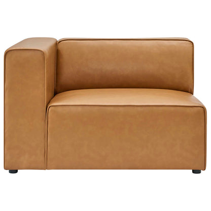 Mingle Vegan Leather Left-Arm Chair, Faux Vegan Leather, Tan, 20326