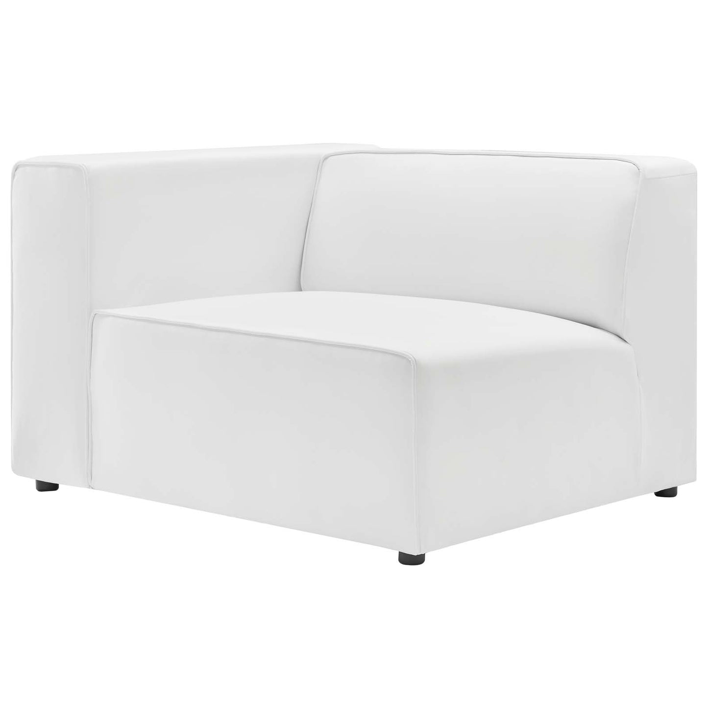 Mingle Vegan Leather Left-Arm Chair, Faux Vegan Leather, White, 20327