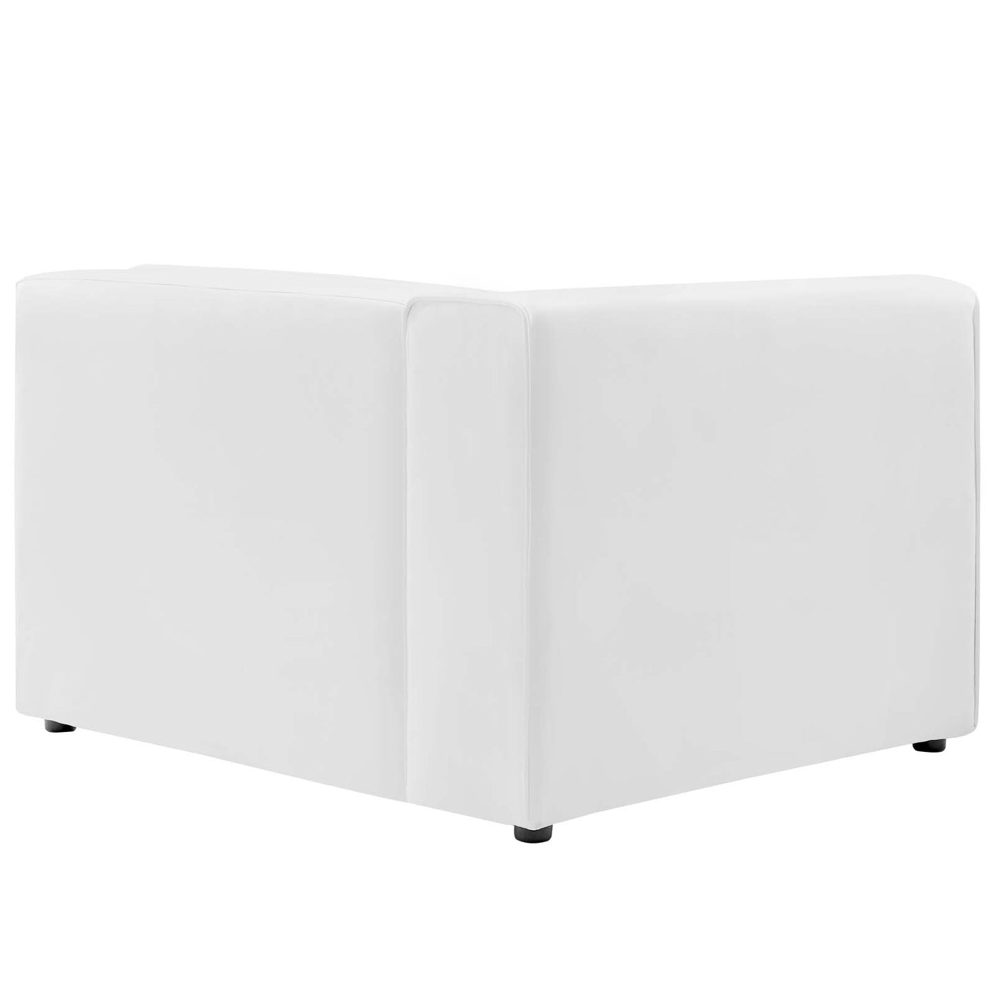 Mingle Vegan Leather Left-Arm Chair, Faux Vegan Leather, White, 20327