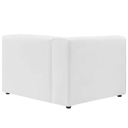 Mingle Vegan Leather Left-Arm Chair, Faux Vegan Leather, White, 20327